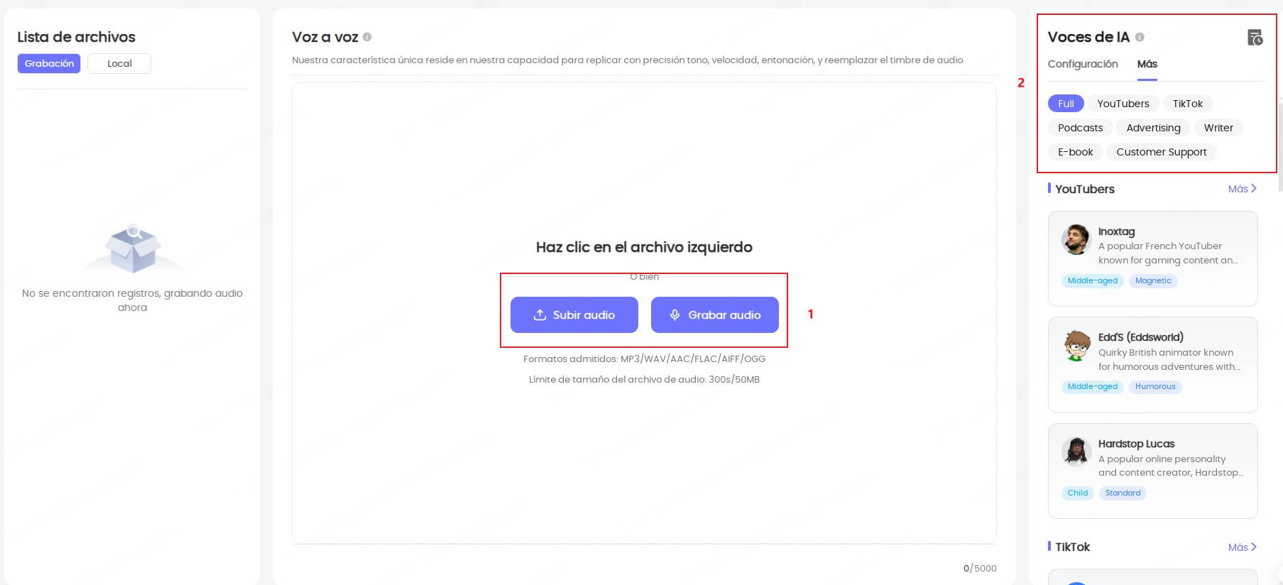 subir o grabar archivo para hacer contenido de onlyfans sin mostrar cara en Topmediai
