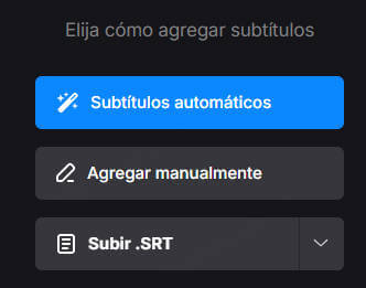 formato en el que deseas traducir los subtítulos en clideo