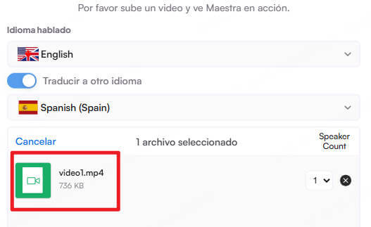 subir archivos en maestras