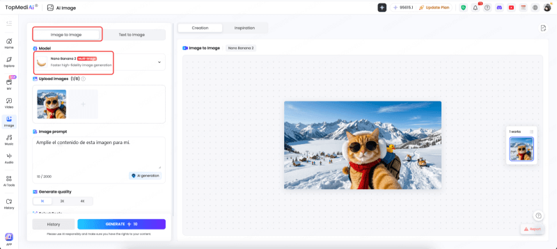  Guía Rápida de Expansión con IA en TopMediai