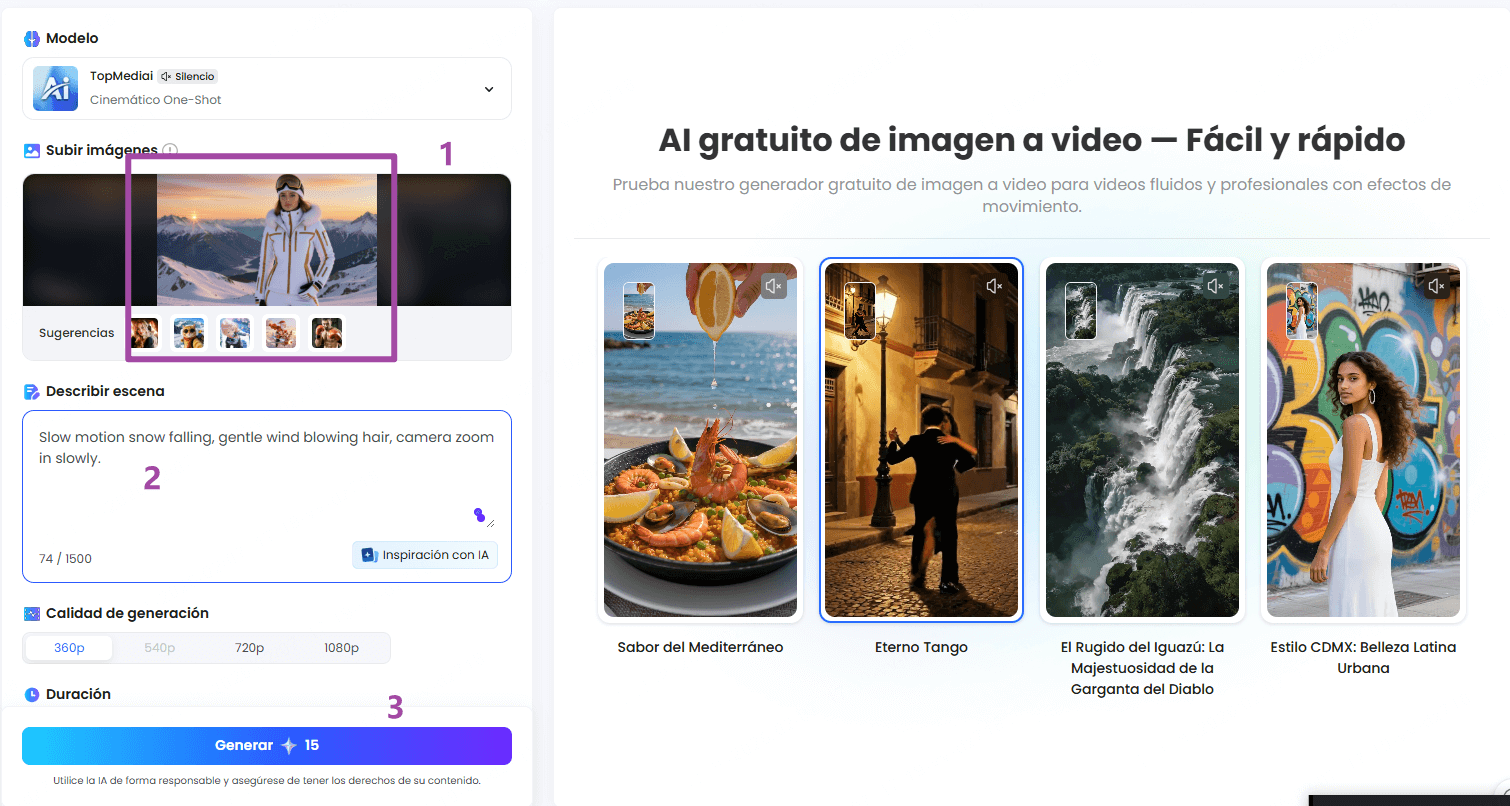 Tutorial de crear video en TopMediai