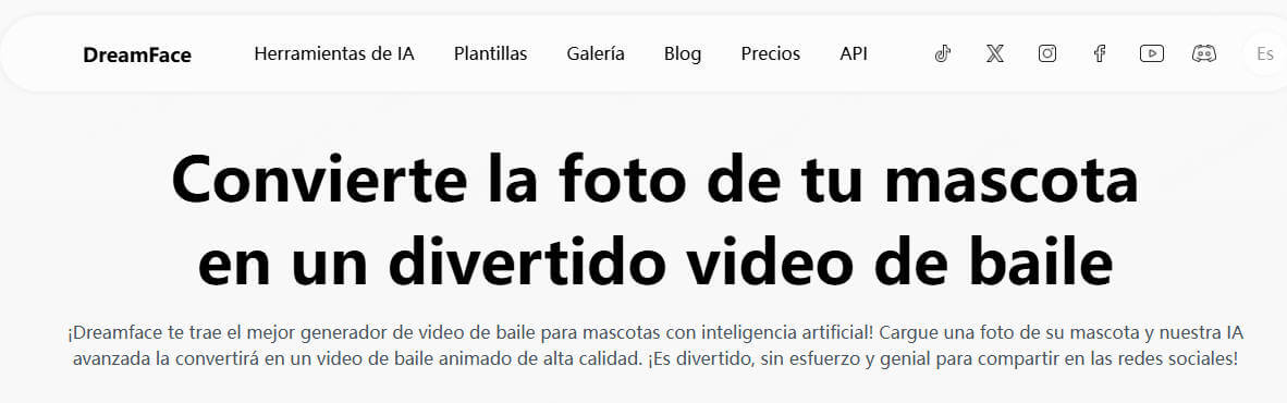 DreamFace AI para mascotas bailando y cantando