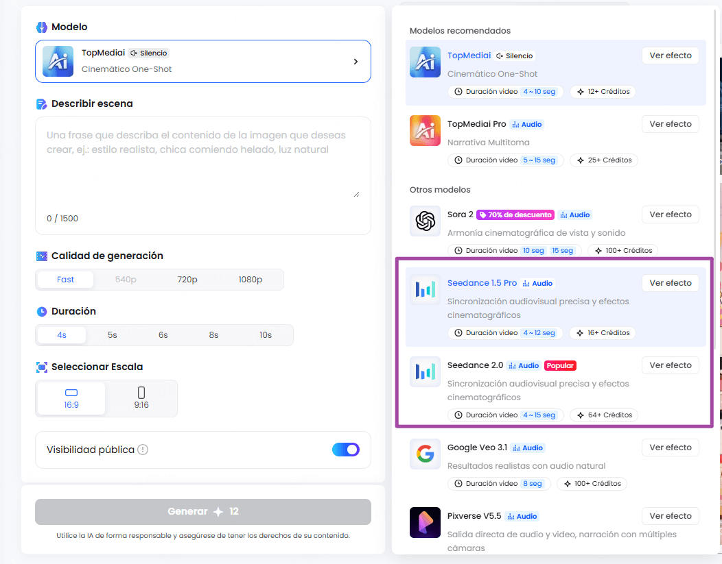 animar fotos con Seedance en TopMediai