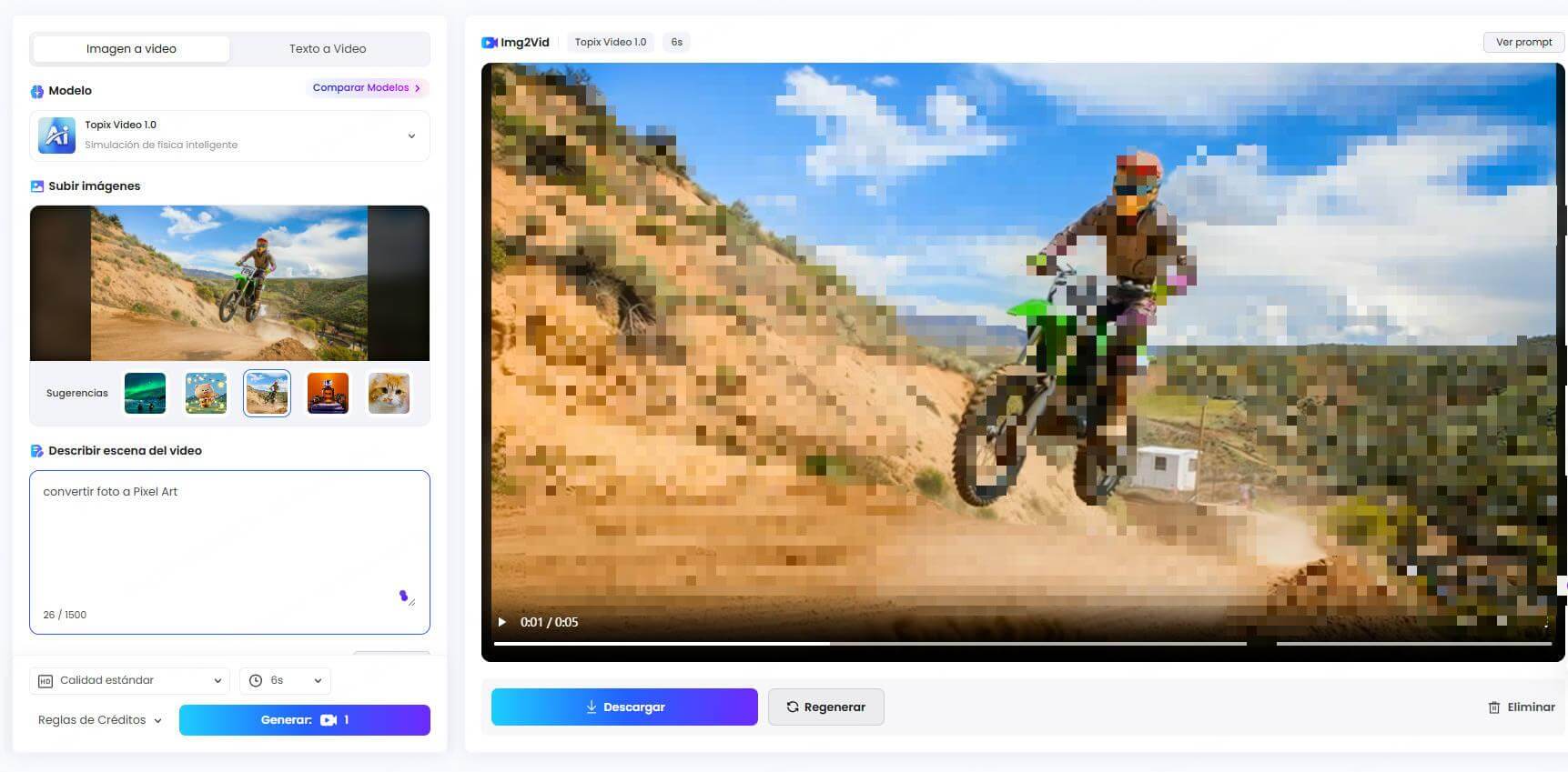 convertir foto a pixel art con TopMediai