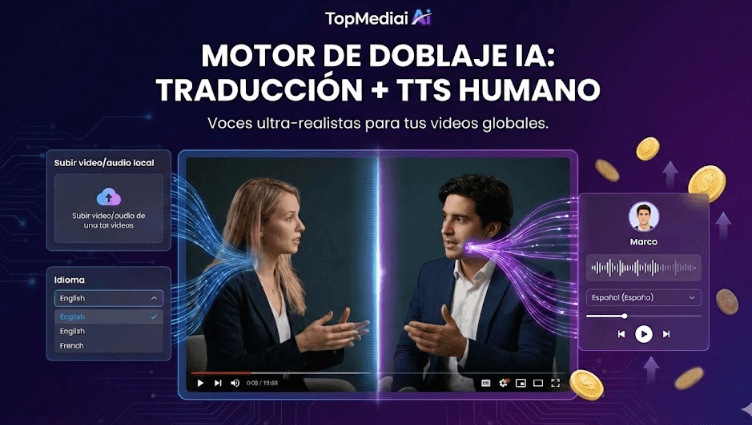 Traductor de Video IA y texto a voz online TopMediai