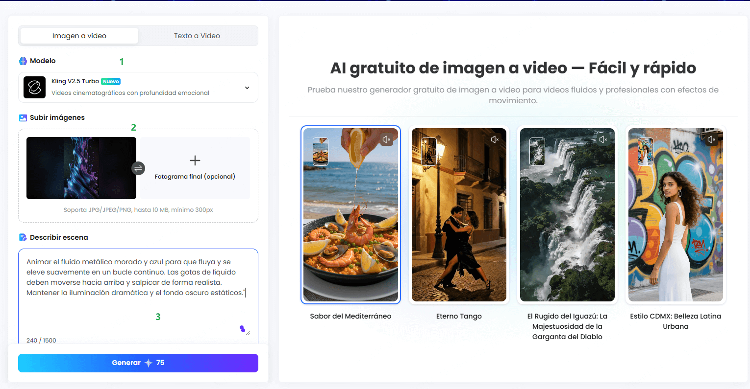 Generando fondo de video animado en TopMediai