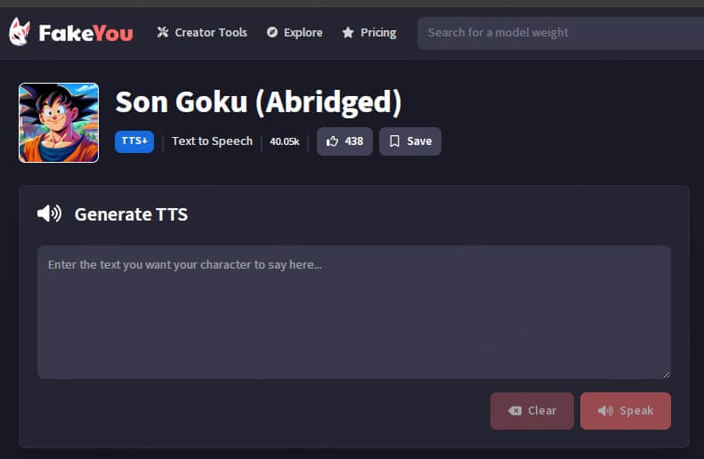 Fakeyou: para voz de dragon ball GT GOKU ssj3