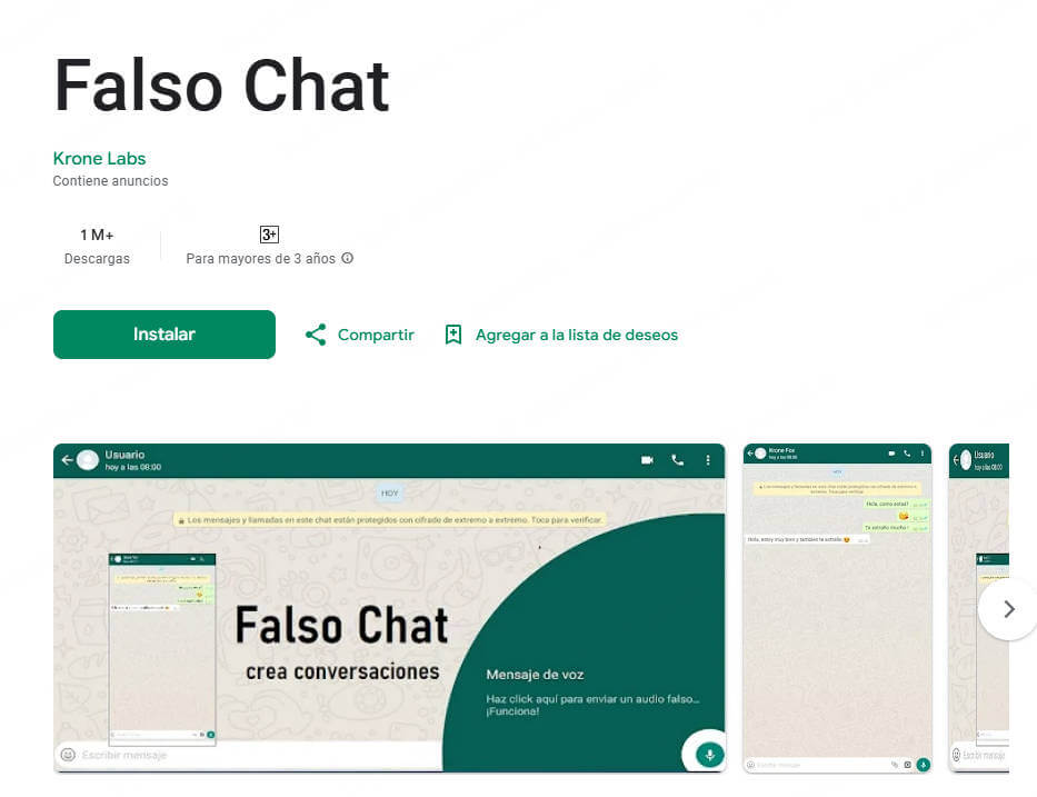Falso Chat – App para Android/iPhone
