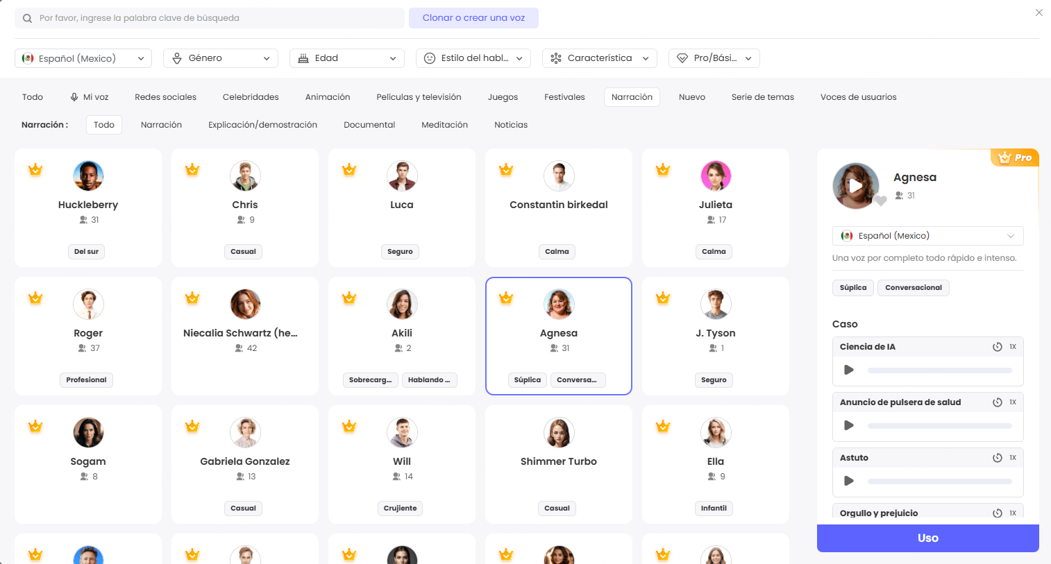 seleccionar voz de tiktok en topmediai