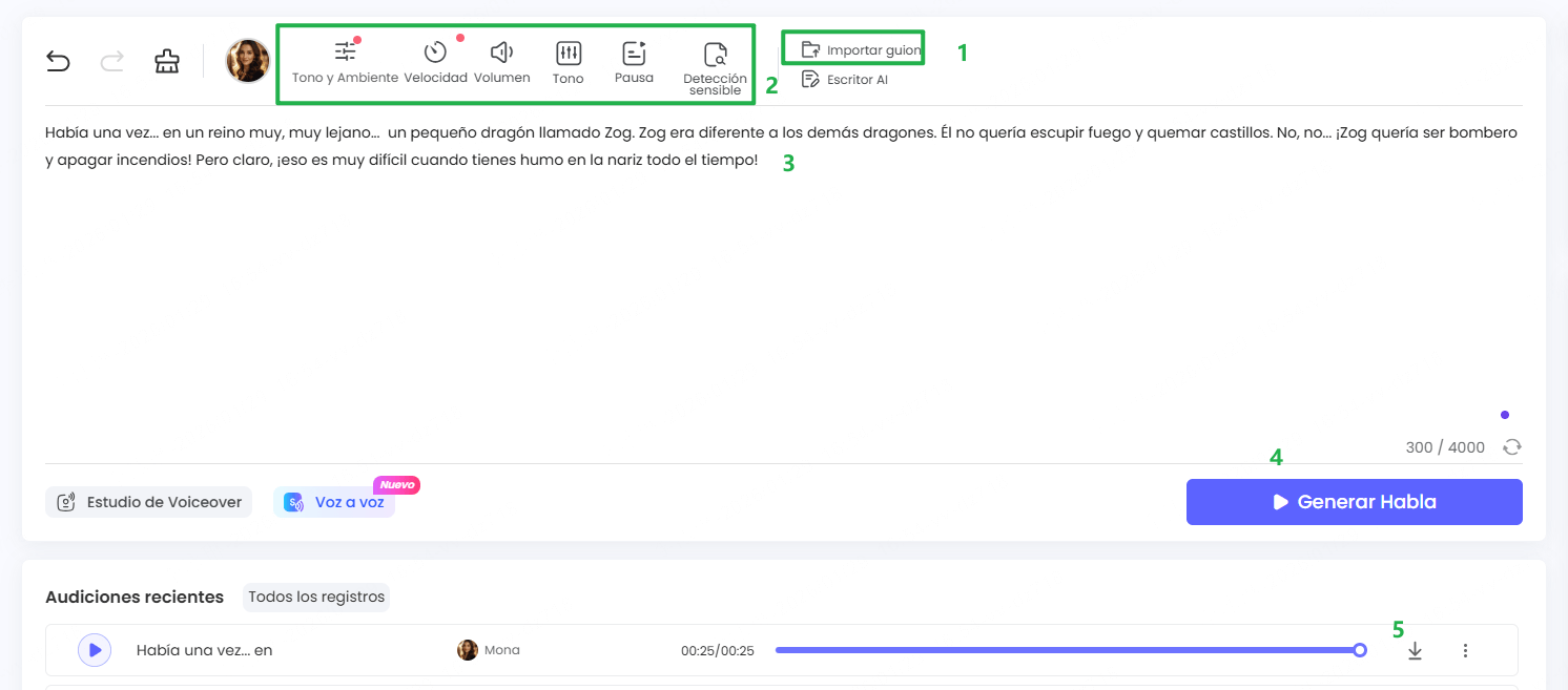 Pasos para crear cuentos con IA en TopMediai
