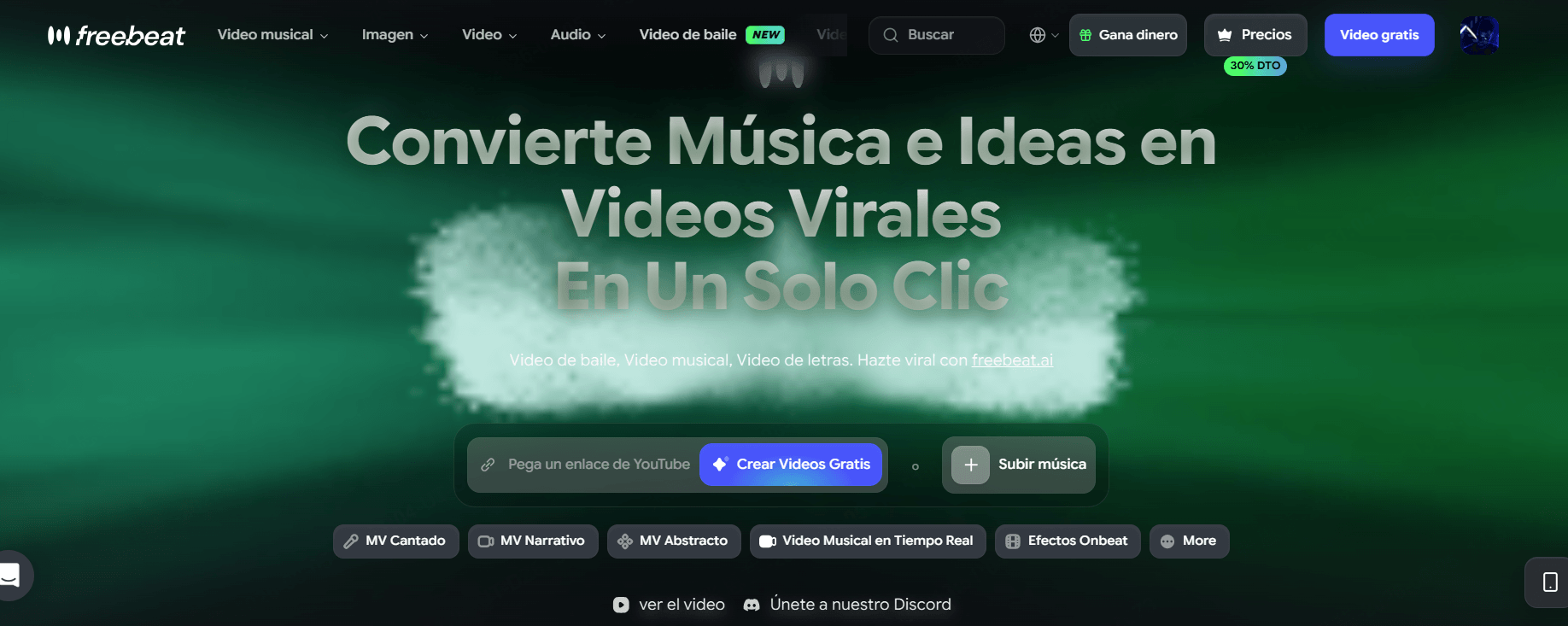 Freebeat generador de videoclips con IA a partir de canciones