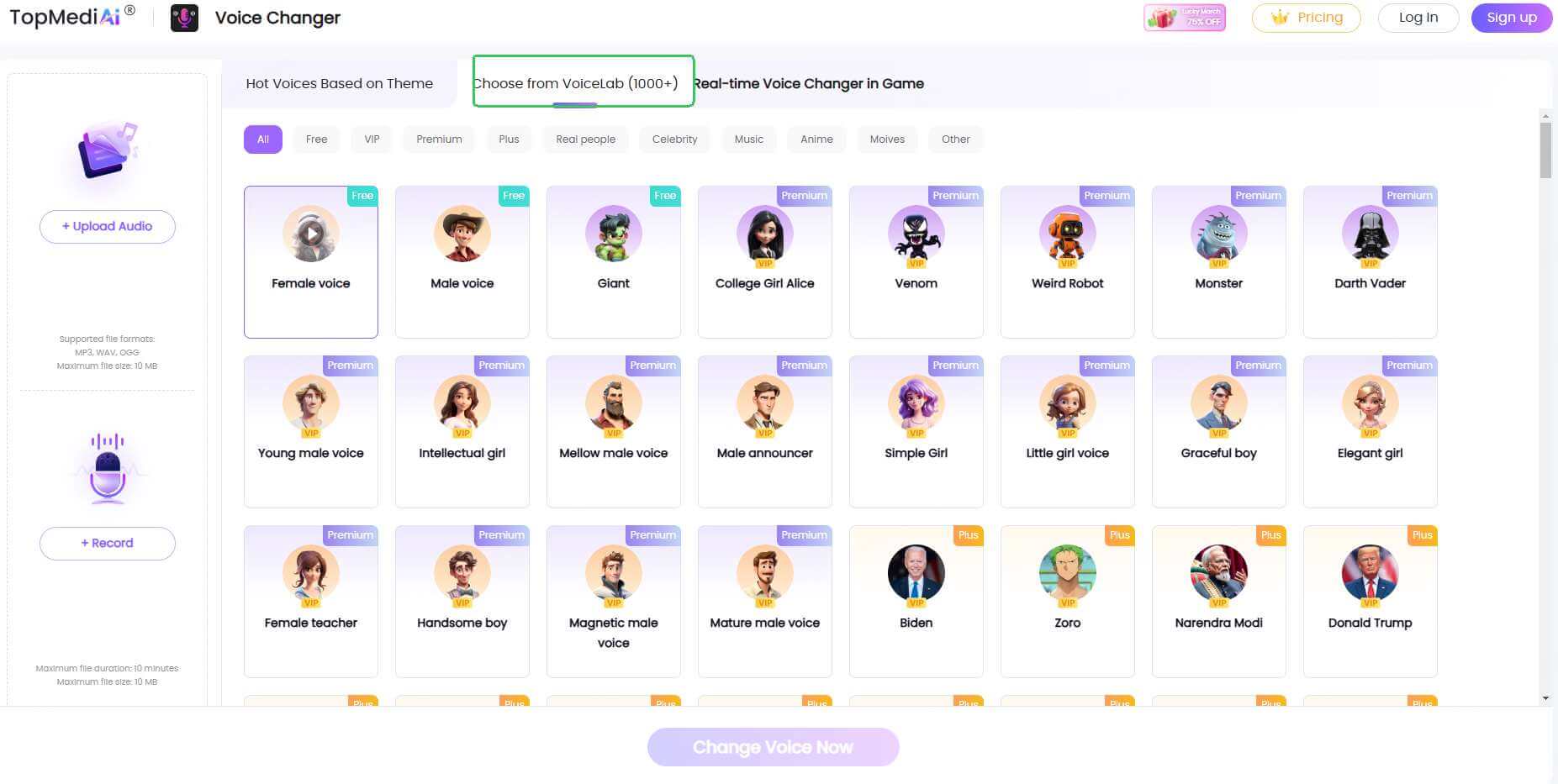 Cambiador de voz TopMediai