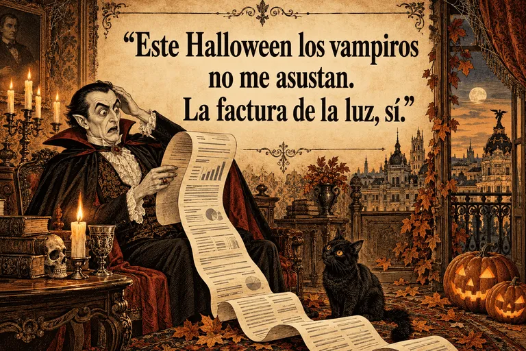 Frase de Halloween graciosa sobre vampiros y la factura de la luz