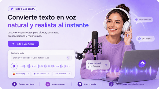 TopMediai Texto a Voz | Generador de Voz con IA (3200+ voces)