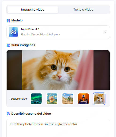 convertir foto a anime con IA en Topmediai