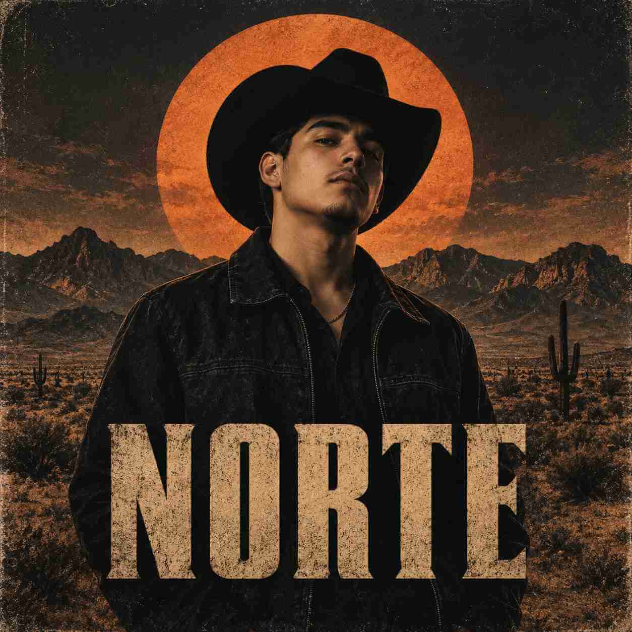 Portada de álbum de corridos tumbados con estilo de póster
