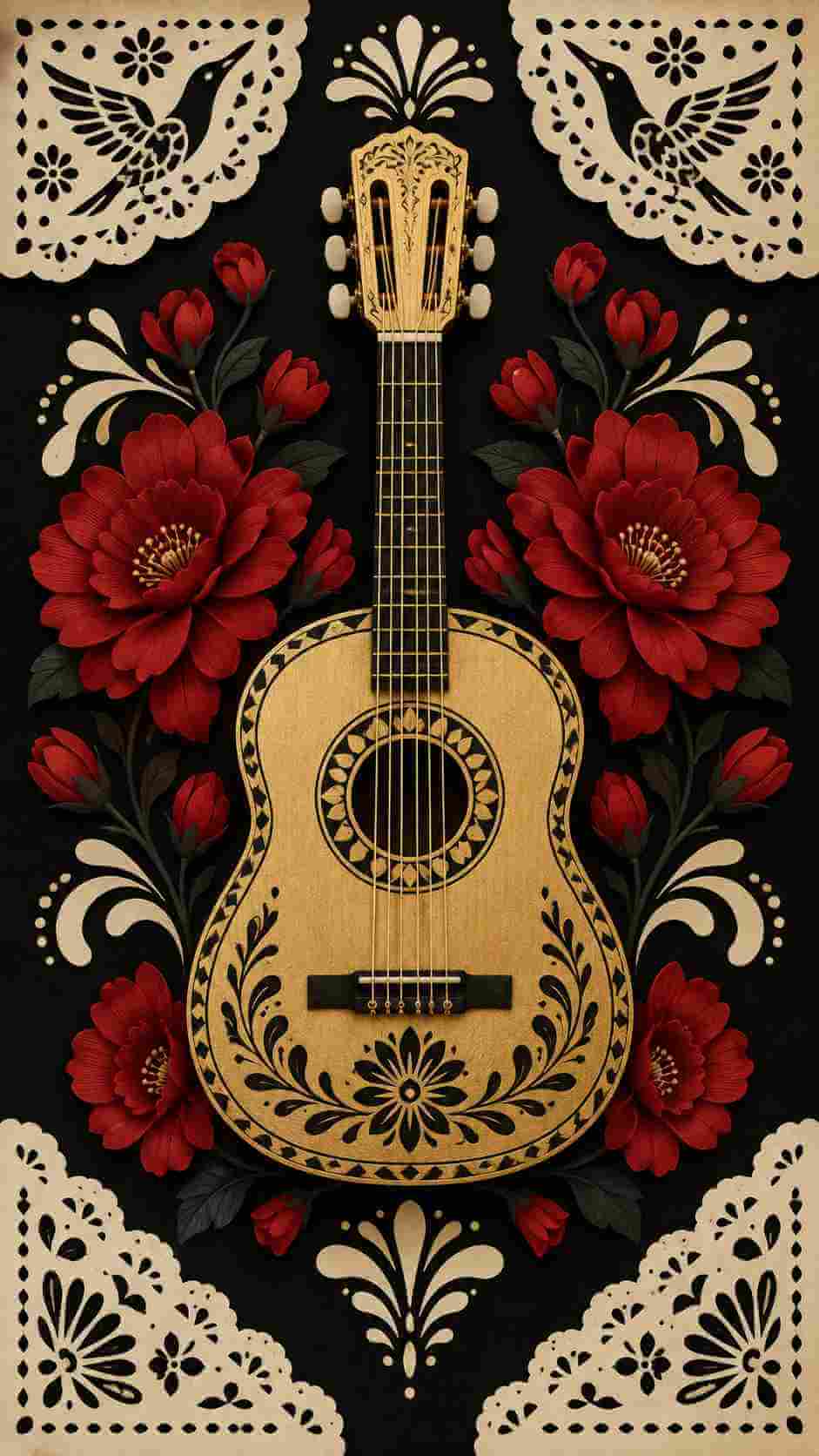 Portada de disco de mariachi mexicano con diseño tradicional moderno