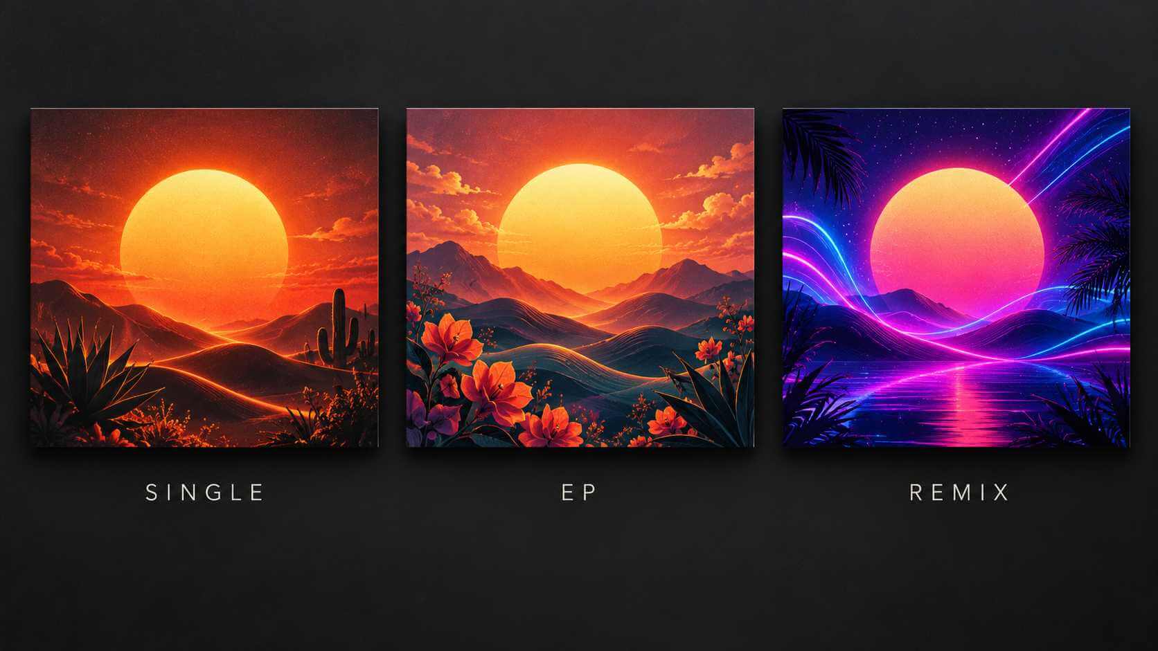 single ep and remix artwork variations