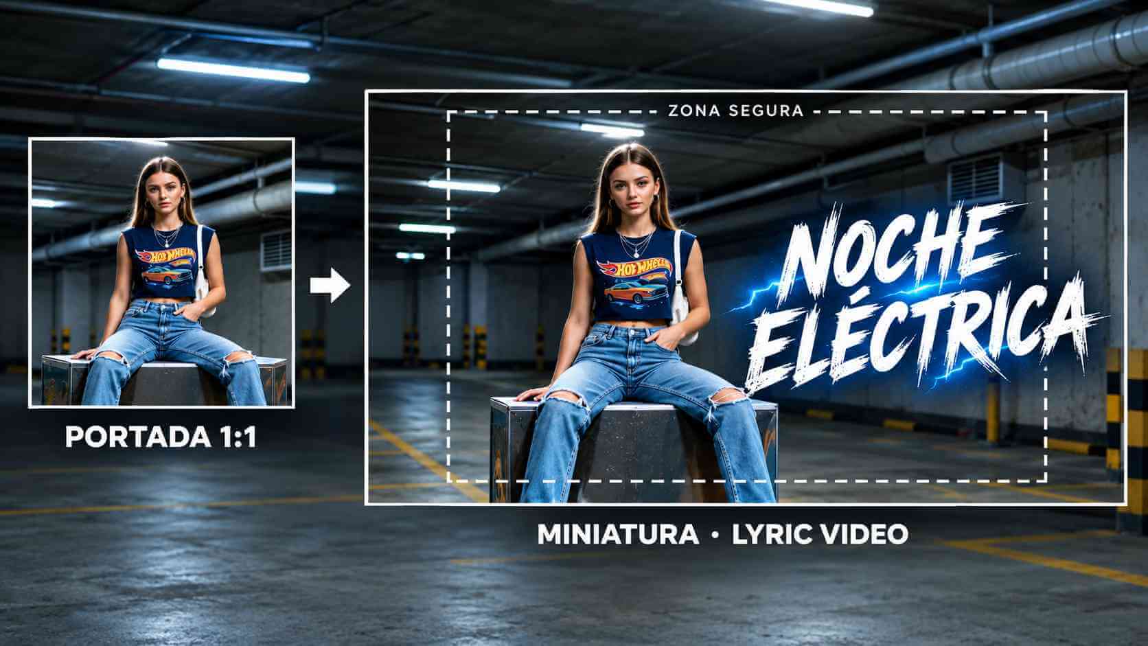Miniatura de YouTube y fondo para un video con letra