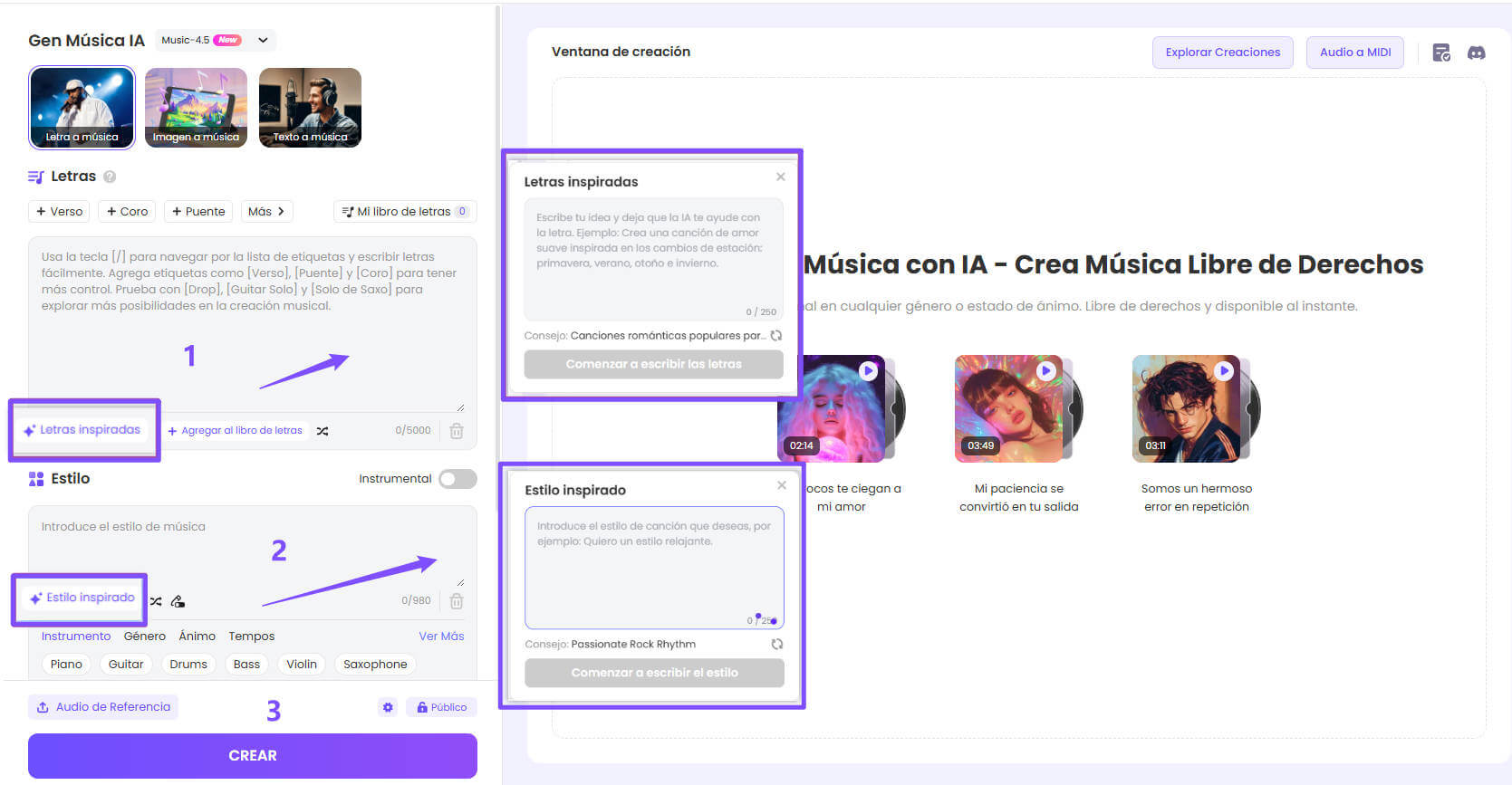 1.Generar letra para crear música con IA