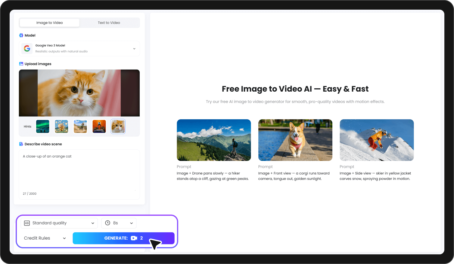 Paso 3 del Generador de Video con IA