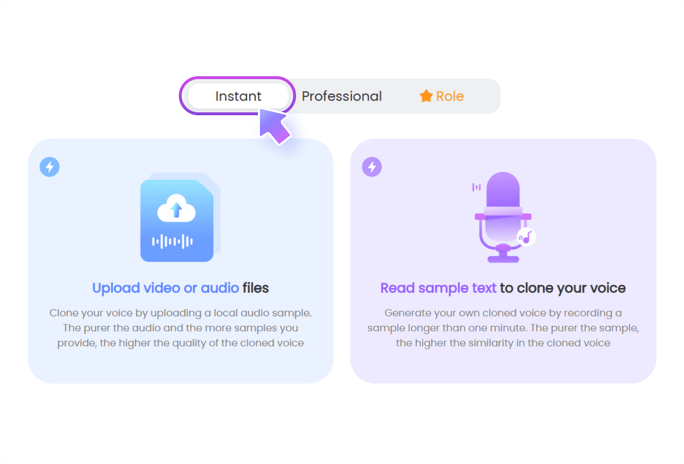 paso 1 subir clonación de voz