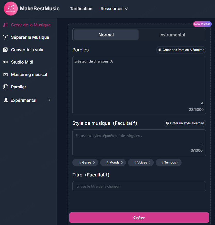 Générateur de musique IA MakeBestMusic