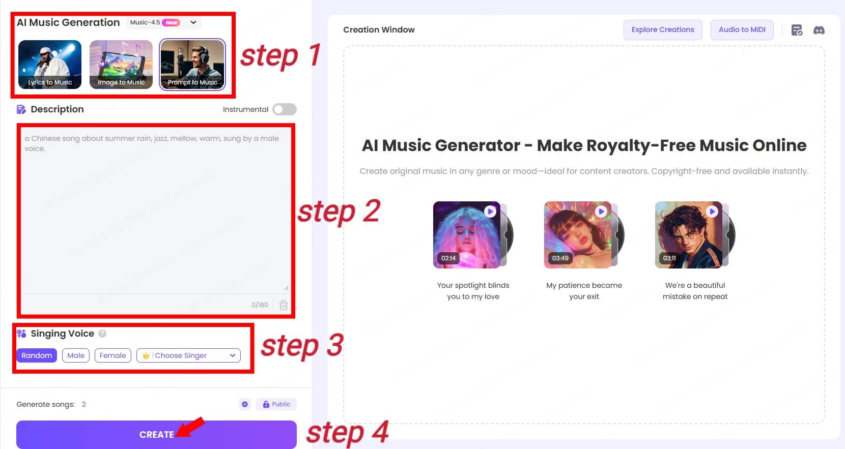 Création de musique par l'IA à partir d'une description