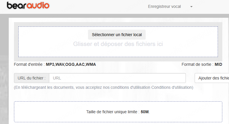 Bear Audio Tool – Convertir MP3 vers MIDI gratuit en ligne