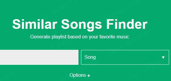 Interface de chosic song finder
