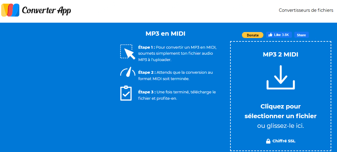 Converter app, convertisseur midi en ligne