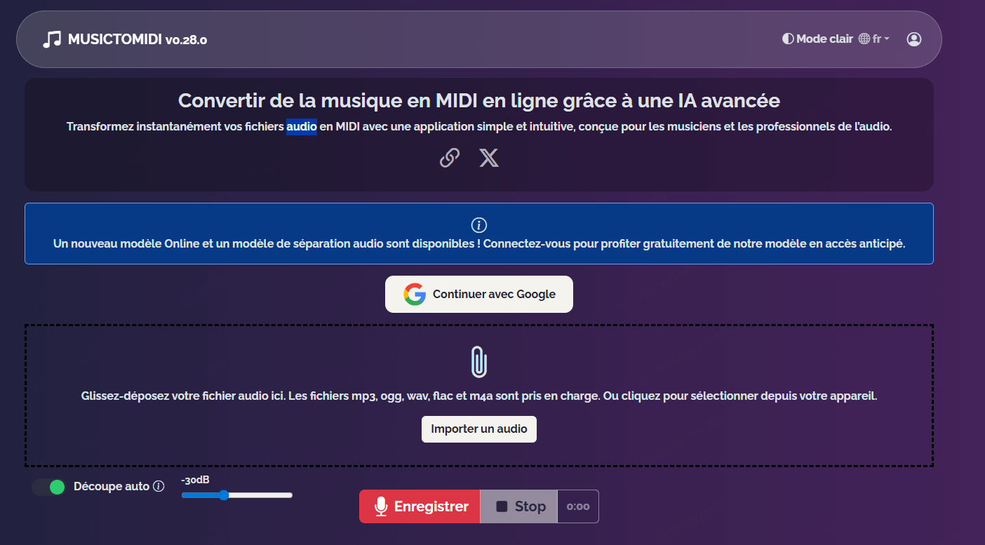 Convertir de la musique en MIDI en ligne avec l'IA
