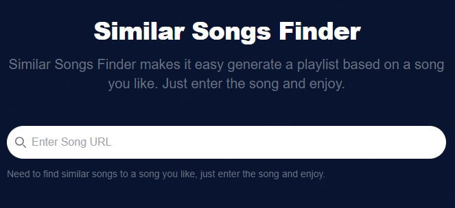 Interface du Similar Songs Finder