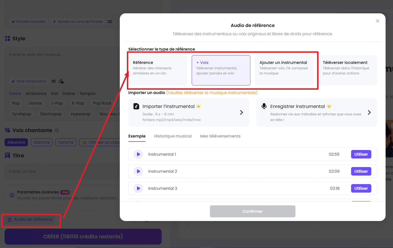 Générer des jingles a partir de références audio