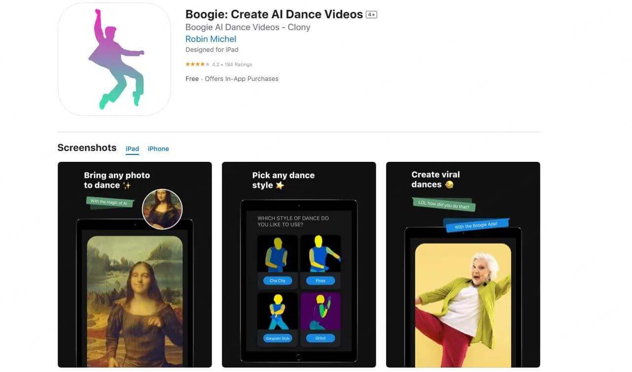 application de danse IA Boogie