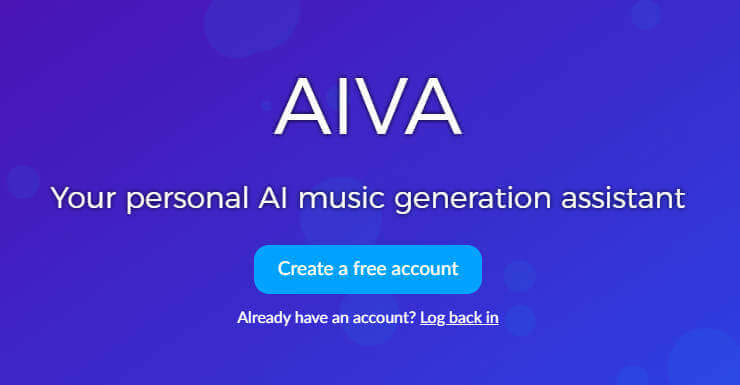 AIVA - generatore di musica con IA