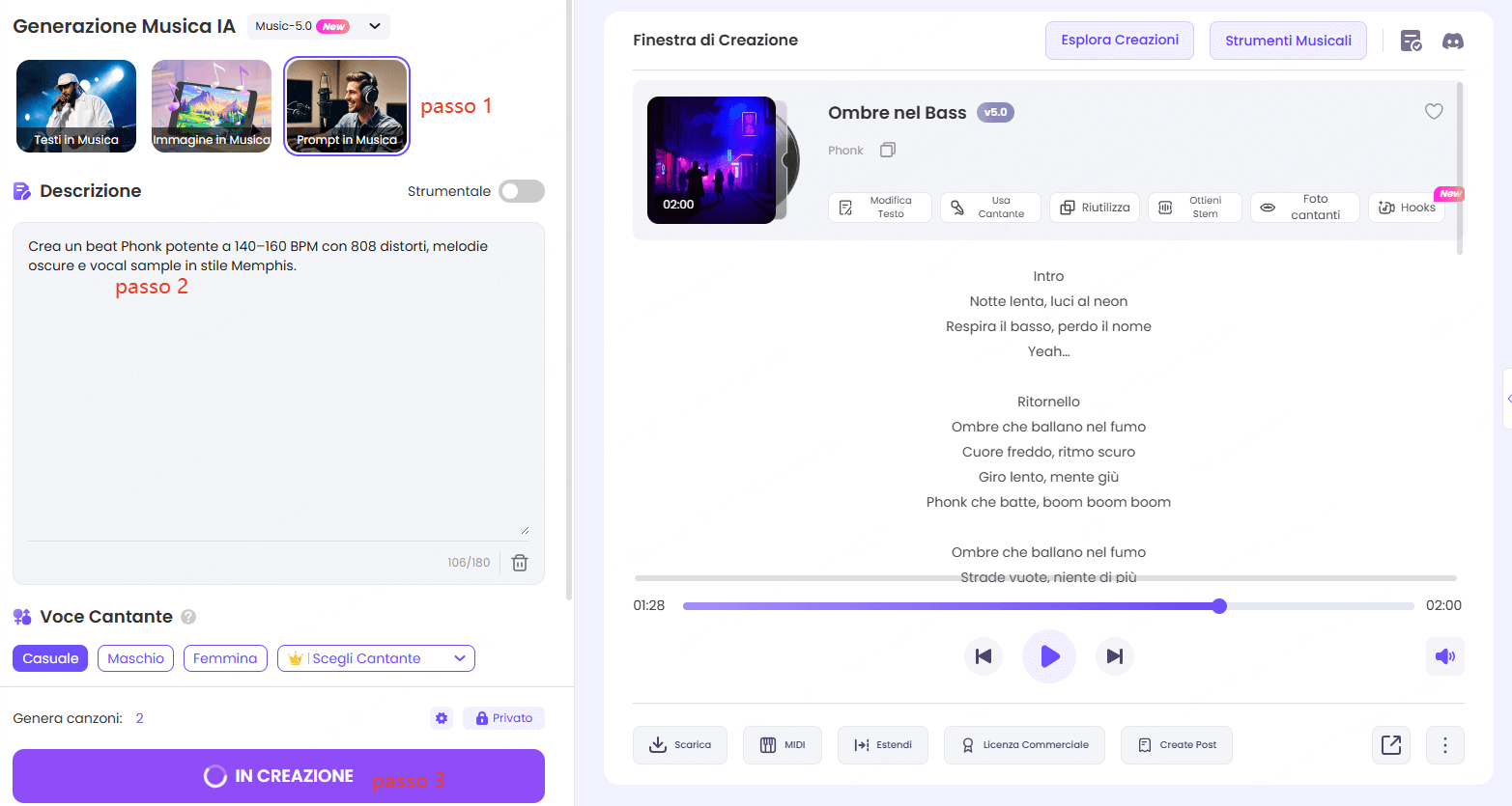 creare phonk canzone con AI