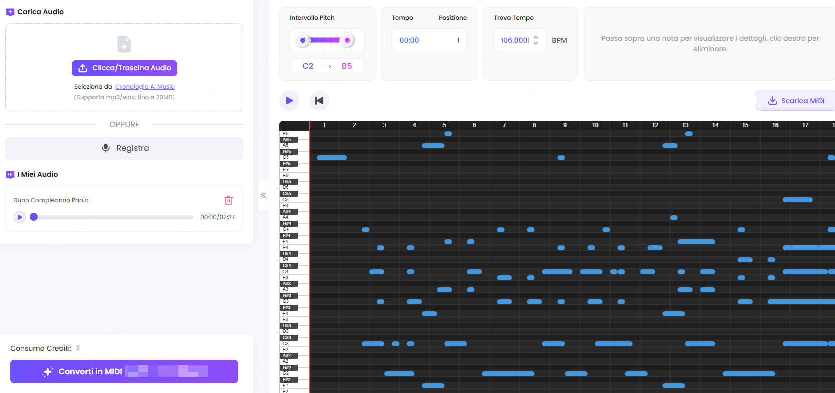 TopMediai Convertire MP3 in MIDI