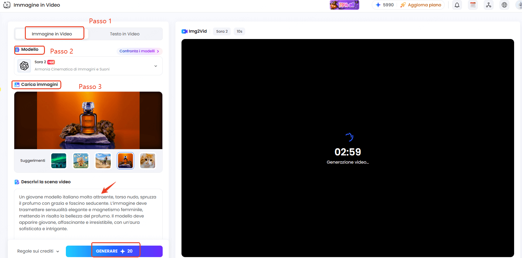 Passaggi su come convertire un'immagine in video su Topmediai 