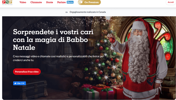PNP - Portable North Pole, video personalizzati di Babbo Natale