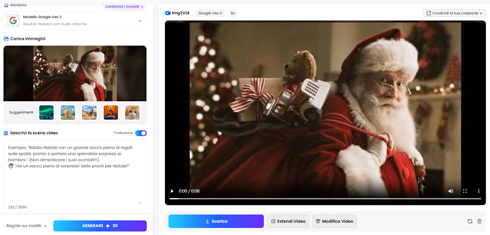creare video babbo natale personalizzato