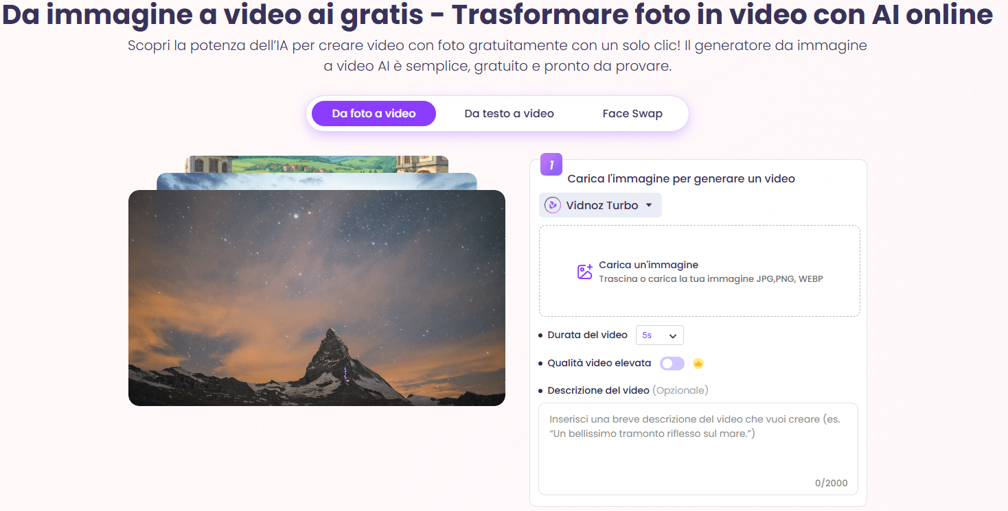 Vidnoz AI: da foto a video