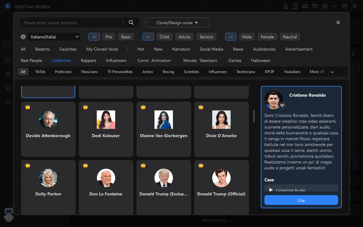 Voxbox: Testo a voce di personaggi famosi gratis