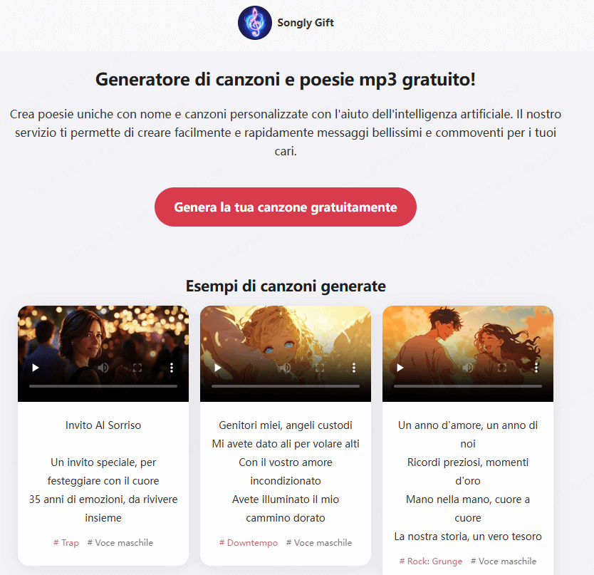 Guida alla creazione di una canzone di compleanno personalizzata con Songly.gift