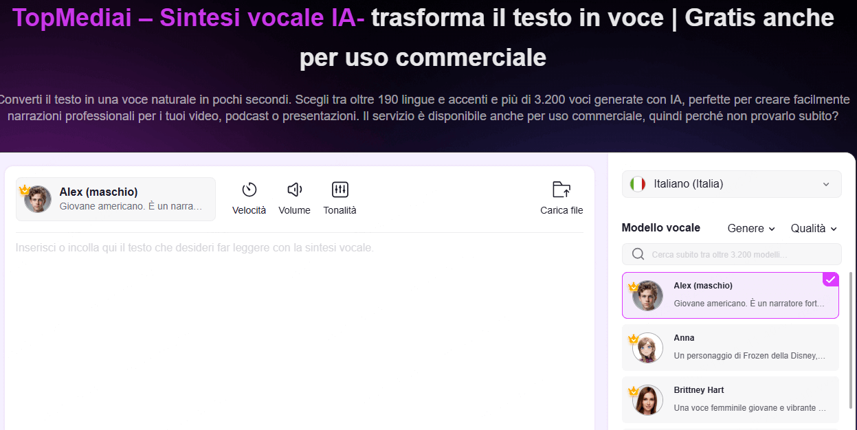 topmediai testo a voce