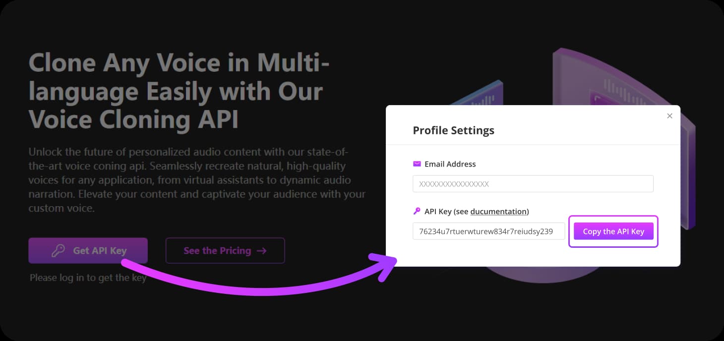 Creazione di cloni vocali di alta qualità con l'API TopMediai Voice Cloning, facile da usare con un semplice input