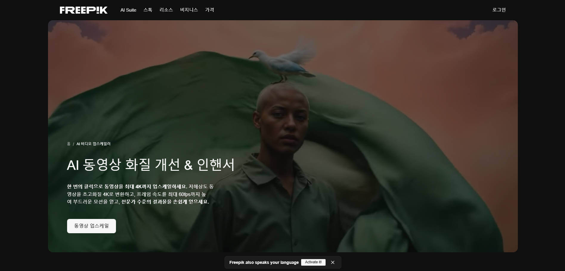 freepik ai 비디오 업스케일러