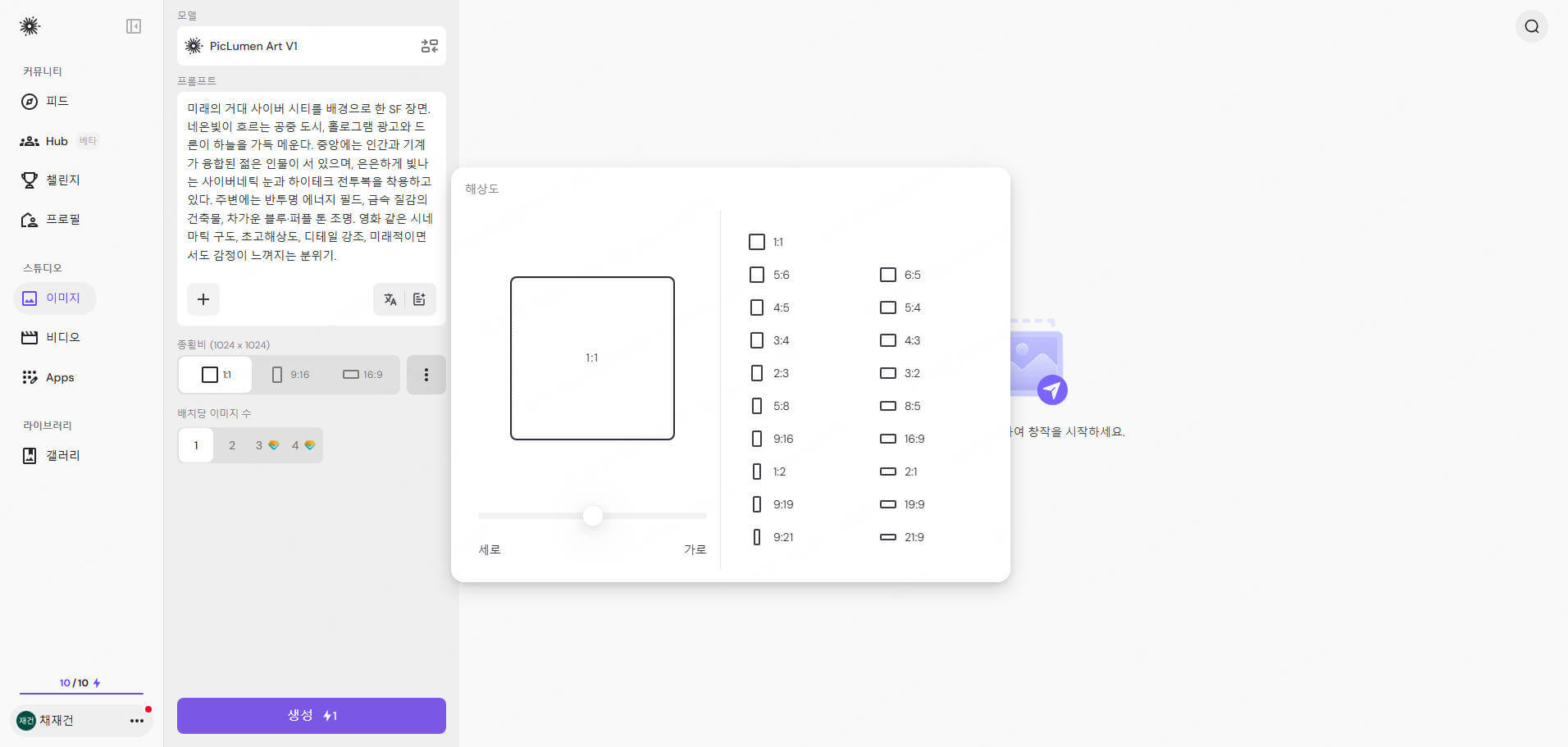 픽루멘 옵션 설정하기