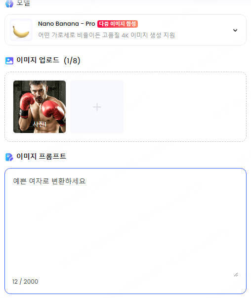 사진 업로드하고 프롬트프 입력하기