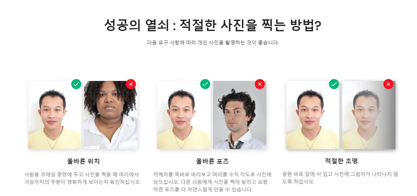 여권 사진 주의해야 할 것